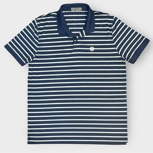 G/FORE Men’s XL Navy White Stripe Golf Polo Shirt Performance Moisture Wicking